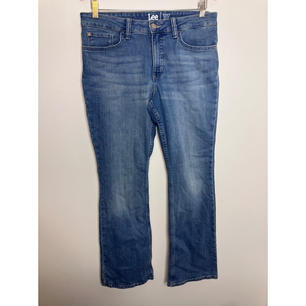 Lee Bootcut Jeans Womens 10P Blue Excellent Mid Rise Regular Fit Stretch Denim